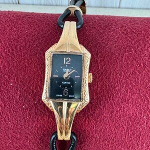 Gruen Curvex Swiss Quartz Dress Watch Women's Rose Gold Plated Luxury Watch